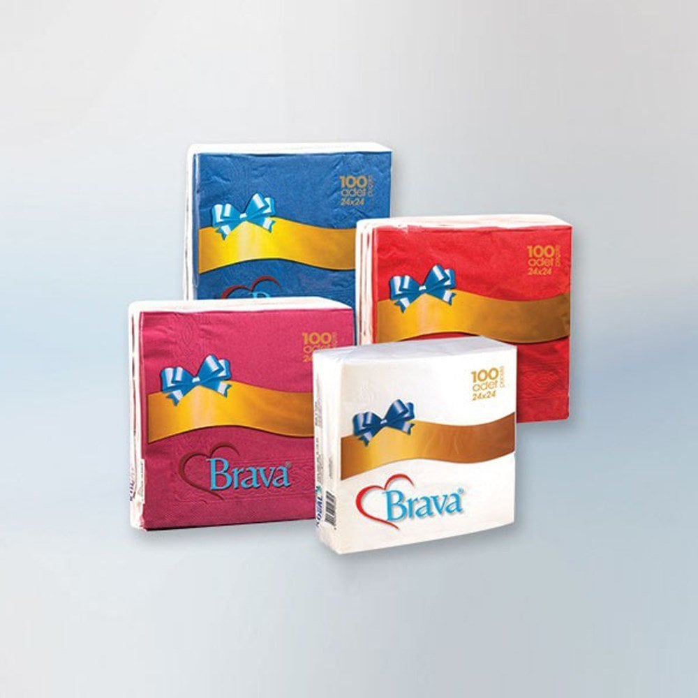Brava 33x33 Kenar Desenli Peçete (100 Adet)