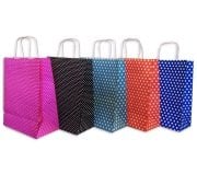 Büküm Saplı Kağıt Çanta Puantiyeli 32x40x12 cm ( 100 Adet )