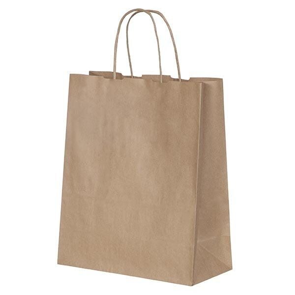 Büküm Saplı Kağıt Çanta Esmer Kraft 31x41x12 cm ( 25 Adet )