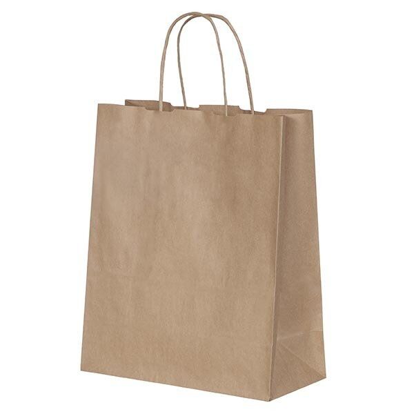 Büküm Saplı Kağıt Çanta Esmer Kraft 31x41x12 cm ( 25 Adet )