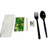 6'lı Lüks Siyah Yemek Seti ( 750 Adet )