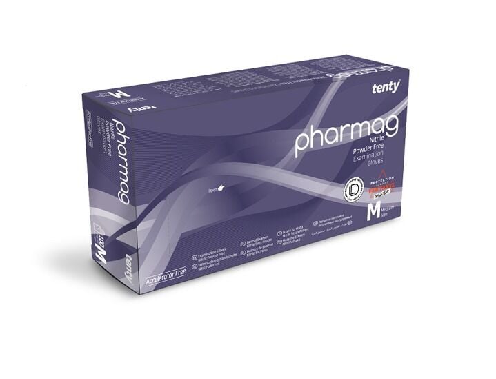 Tenty Pharmag Pudrasız Lila Nitril Medikal Muayene Eldiveni KOLİ (20 Kutu)