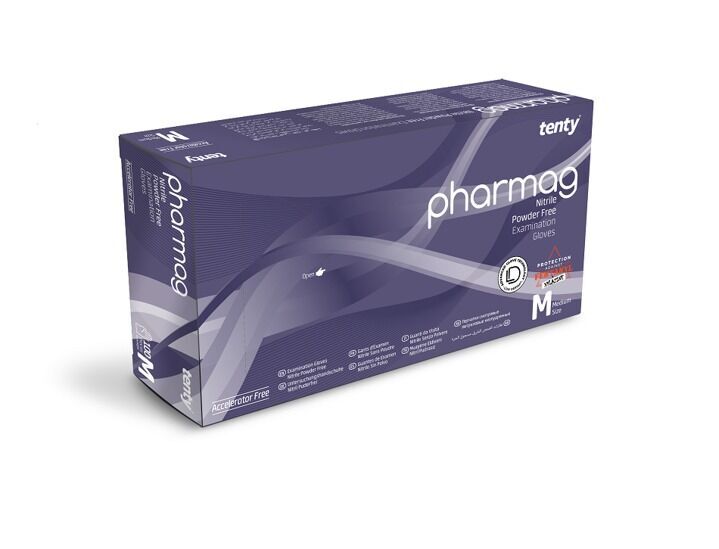 Tenty Pharmag Pudrasız Lila Nitril Medikal Muayene Eldiveni KOLİ (20 Kutu)
