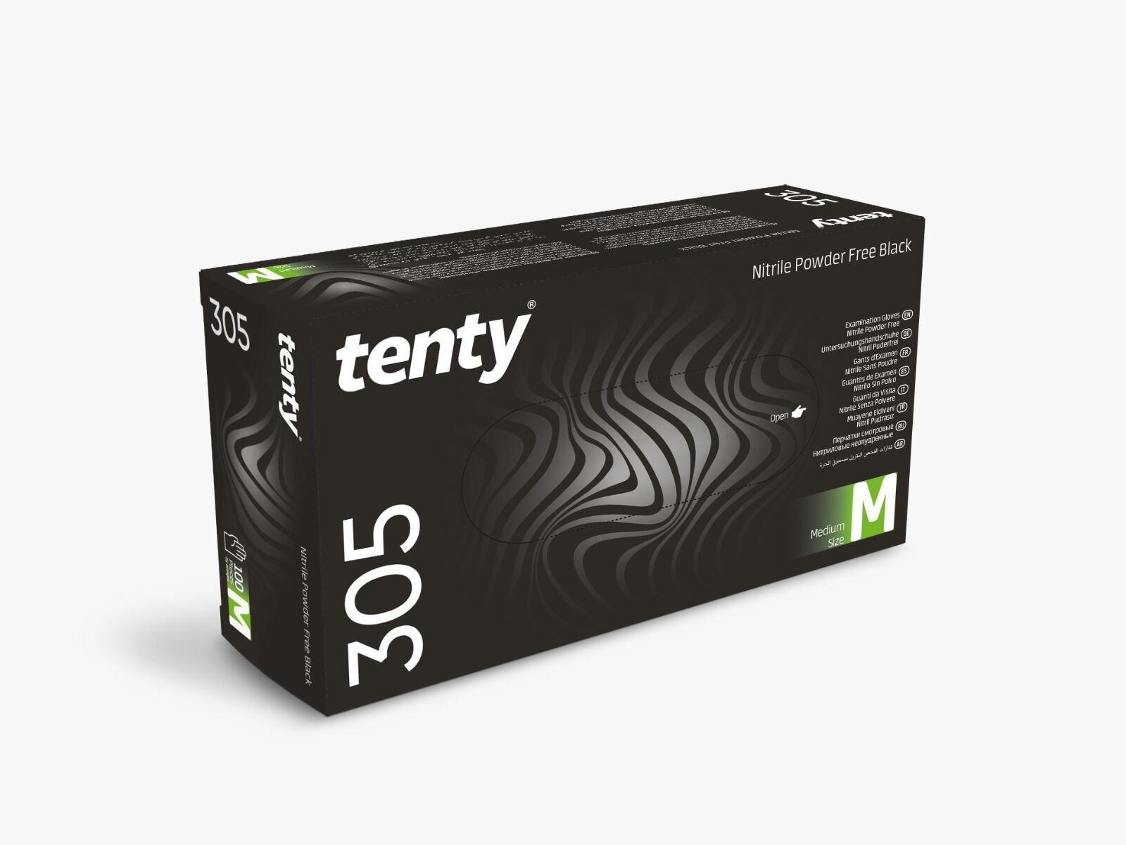 Tenty  Pudrasız Siyah Nitril Medikal Muayene Eldiveni KOLİ (20 Kutu)