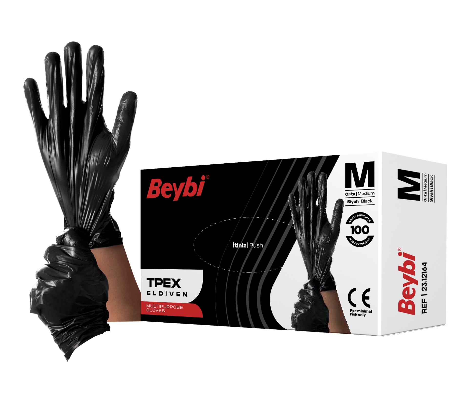 Yeni Nesil Hibrit Pudrasız Siyah Eldiven  4000 Adet