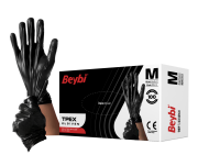 Yeni Nesil Hibrit Pudrasız Siyah Eldiven  100 Adet