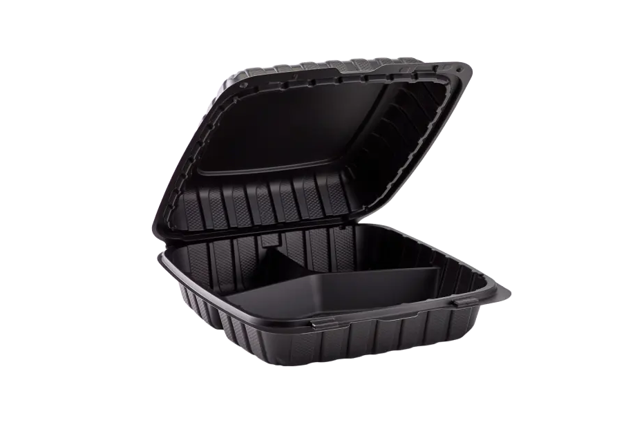 Mikrodalga 3 Bölmeli Kendinden Kapaklı Yemek Seti ( 200 Adet )