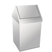 45 Lt Çatı Kapaklı Çöp Kovası Paslanmaz ( 1 Adet )