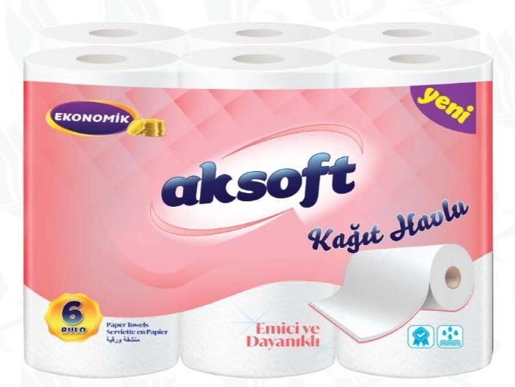 Aksoft Rulo Havlu 6'LI x 4 PK (24 Rulo)