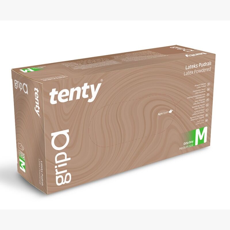Tenty Grip Lateks Muayene Eldiveni Pudralı Koli (20 Kutu)