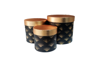 Silindir Hediye Kutusu 3'lü Siyah