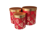 Silindir Hediye Kutusu 3'lü Kırmızı