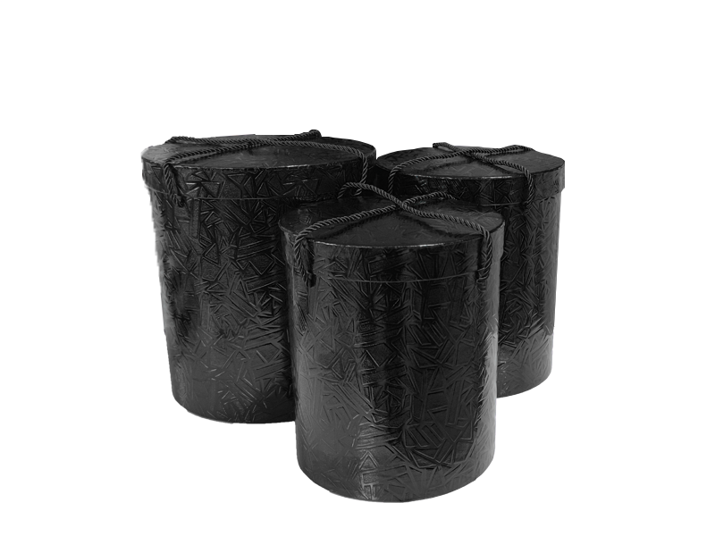 Silindir Hediye Kutu 3'lü Siyah