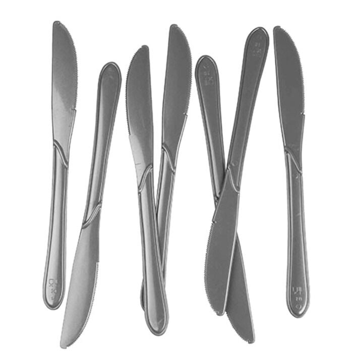 Gümüş Lüks Plastik Bıçak ( 50 Adet )