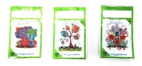 Baskılı El Geçme Blok Poşet 1 No 22x33 cm ( 5000 Adet ) Beyaz