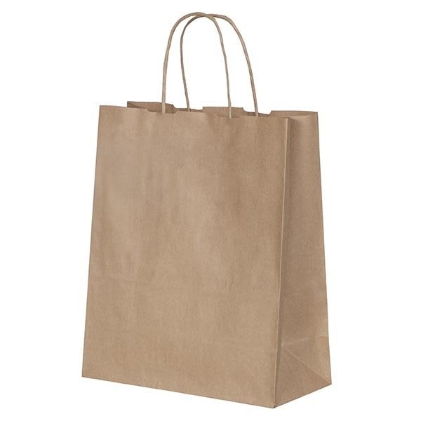 Büküm Saplı Kağıt Çanta Esmer Kraft 34x32x22 cm ( 175 Adet )