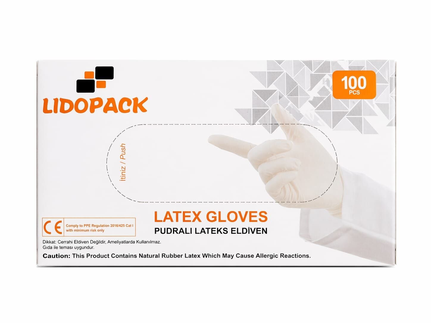 Lidopak Lateks Muayene Eldiveni Pudralı 100 Adet