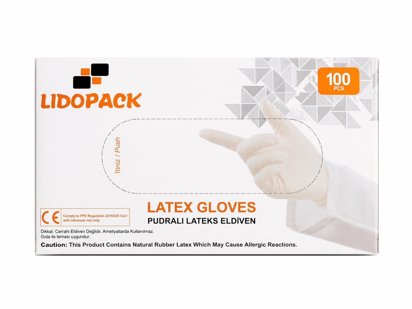 Lidopak Lateks Muayene Eldiveni Pudralı 100 Adet