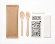 Kraft Ambalaj Ahşap Çatal Kaşık Seti ( 500 ) Adet