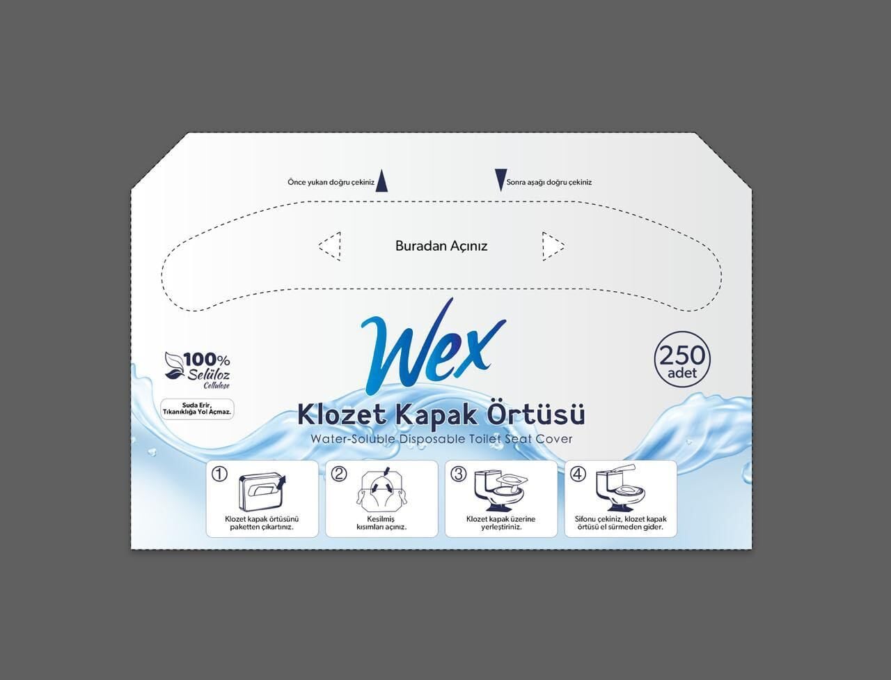 Klozet Kapak Örtüsü 250 li ( 20 Paket )