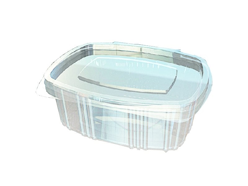 250 cc Oval Düz Kapak Sızdırmaz Kap - V62 ( 100 Adet )