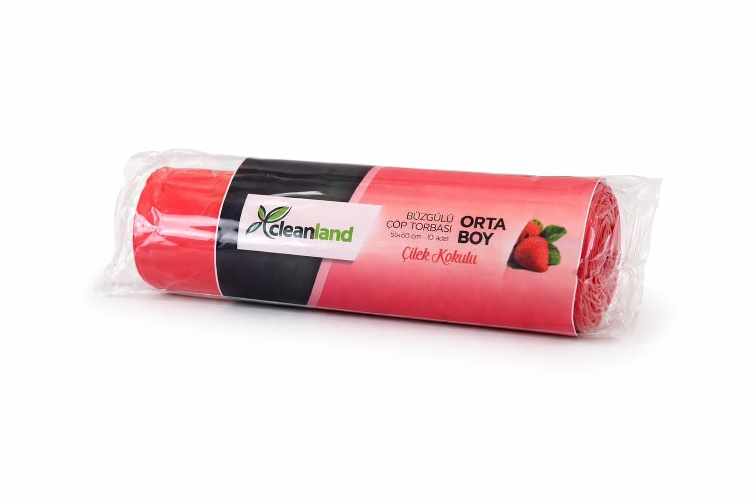 Büzgülü Çöp Torbası Orta Boy Çilek Kokulu 10 Adet ( 55x60 )