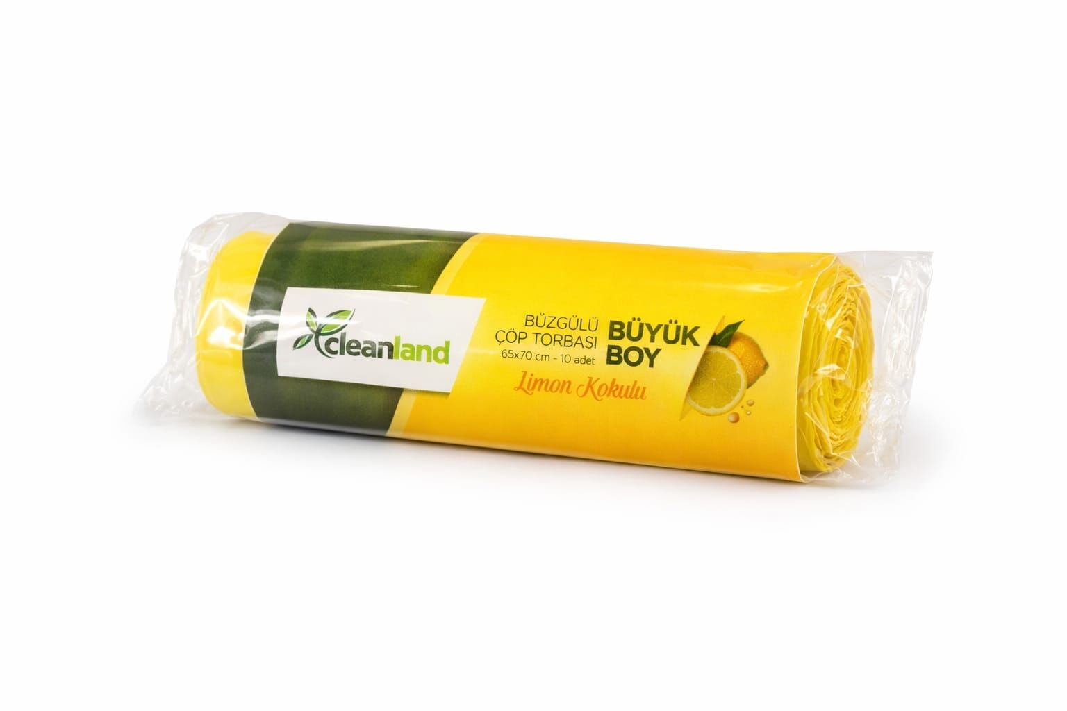 Büzgülü Çöp Torbası Büyük Boy Limon Kokulu 10 Adet ( 65x70 )