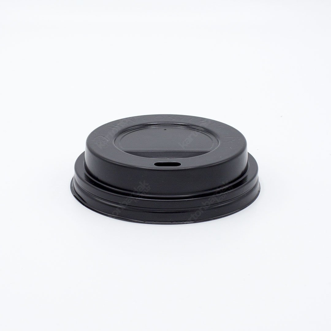 90 mm Karton Bardak Kapağı Siyah (100'lü)