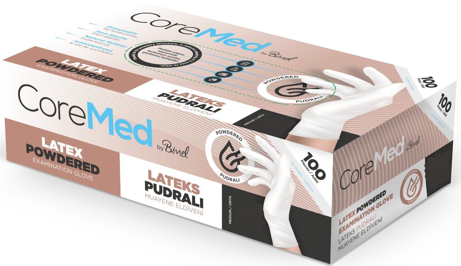 Lateks Muayene Eldiveni Pudralı KOLİ ( 20 Kutu)
