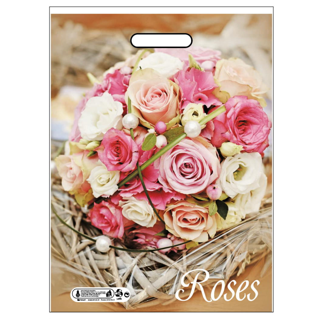 40x50 Çok Renkli Takviyeli Poşet 4 NO(1000 Adet) Roses