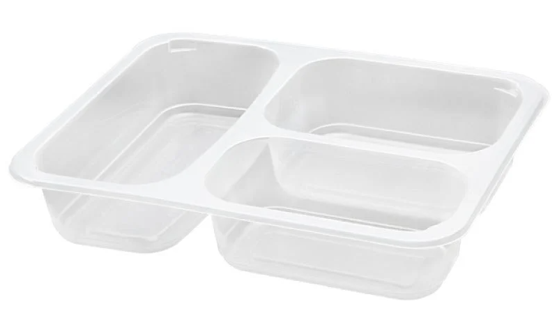 3 Bölmeli Mikrodalga Yemek Kabı (400 Adet )
