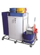 Kat Temizlik Arabası Dolaplı Krom Lüks ( 1 Adet )