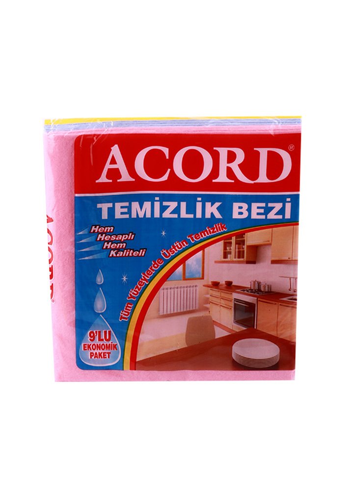 Acord 9'lu Temizlik Bezi 35x37Cm (36 Paket)