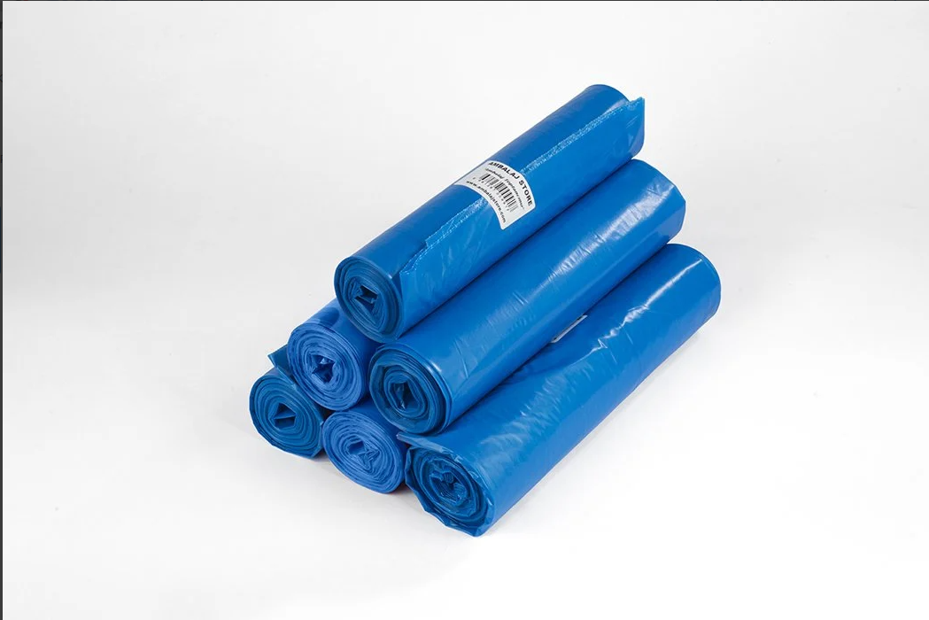 Endüstriyel Çöp Poşeti Battal Boy 75X90 Mavi 500G - 10 Rulo