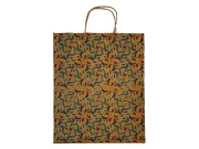 Büküm Saplı Kağıt Çanta Çiçek Desen 25x30x14 cm ( 250 Adet )