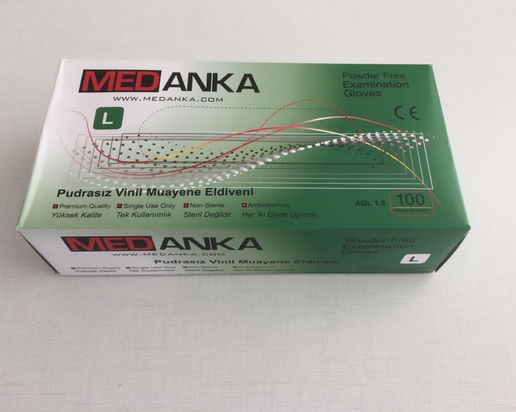 Vinil Şeffaf Muayene Eldiveni Pudrasız ( L )
