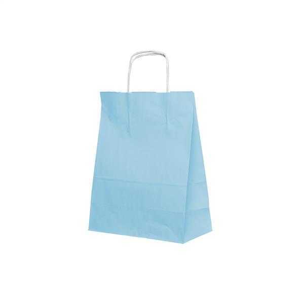 Büküm Saplı Kağıt Çanta Renkli 32x40x12 cm ( 100 Adet ) Mavi