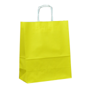Büküm Saplı Kağıt Çanta Renkli 32x40x12 cm ( 100 Adet ) Sarı