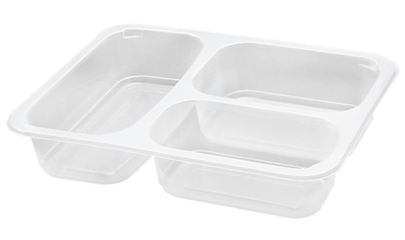 3 Bölmeli Mikrodalga Yemek Kabı V415-1( 400 Adet )