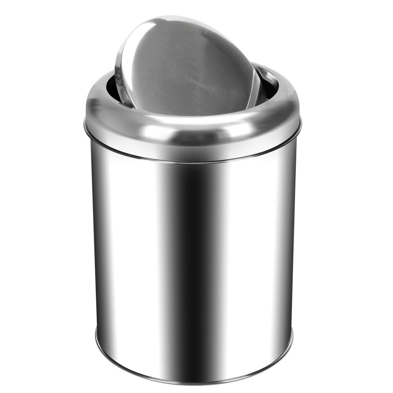 5 Lt Pratik Kapaklı Çöp Kovası Paslanmaz ( 1 Adet )