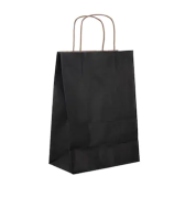 Büküm Saplı Kağıt Çanta Renkli 32x40x12 cm ( 100 Adet ) Siyah