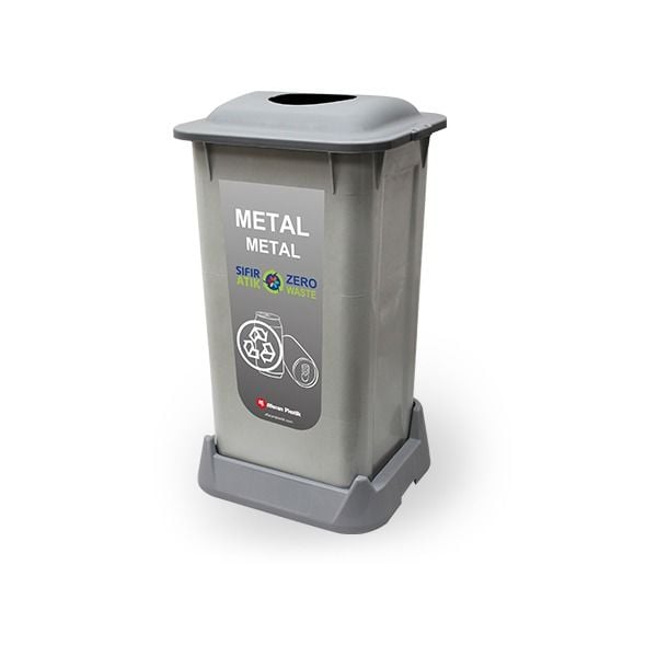 Sıfır Atık Kova 70 LT Gri (Metal Atık)